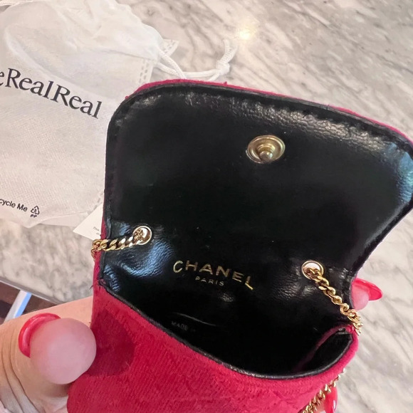 Chanel  Quilted Red Nano Flap Mini Micro Chain Bag - VINTAGE AUTHENTICATED - Picture 5 of 9